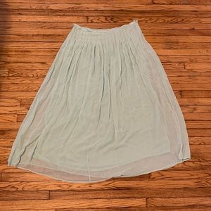 Sea Foam Green Real Silk Skirt